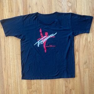 1990's Vintage Tremaine Dance Experience T-Shirt with Neck Cut Out in Black